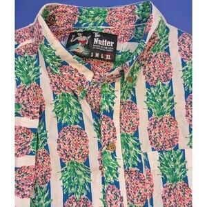 Chubbies The Nutter Hawaiian Pineapple All-Over Print Shirt Size XL Button-Down